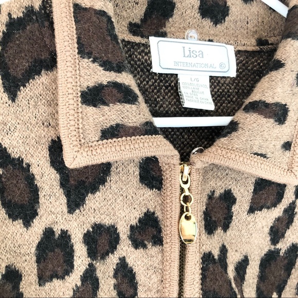 Leopard pattern : Wool jacket zip up - Picture 3 of 7